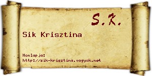 Sik Krisztina névjegykártya