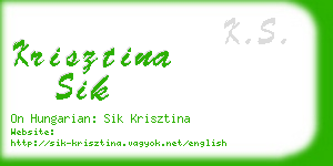 krisztina sik business card